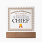 World's Greatest Chief - Square Acrylic Plaque With LED Lights