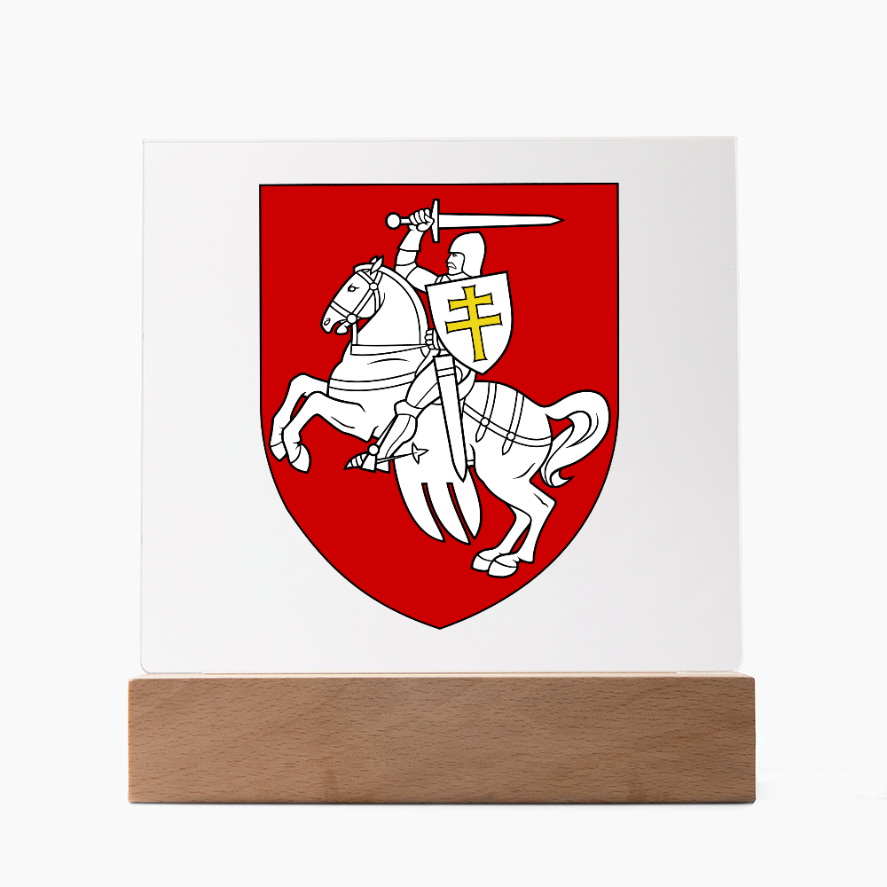 Pahonia (Belarus) - Square Acrylic Plaque With LED Lights