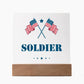 Soldier - Square Acrylic Plaque With LED Base