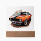 Muscle Car 08 - Square Acrylic Plaque With LED Base