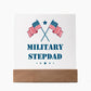 Military Stepdad - Square Acrylic Plaque With LED Base