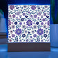 Mexican Floral Fiesta Pattern 017 - Square Acrylic Plaque With LED Base