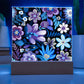 Mexican Floral Fiesta Pattern 054 - Square Acrylic Plaque With LED Base