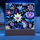 Mexican Floral Fiesta Pattern 036 - Square Acrylic Plaque With LED Base