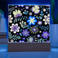 Mexican Floral Fiesta Pattern 032 - Square Acrylic Plaque With LED Base