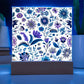 Mexican Floral Fiesta Pattern 015 - Square Acrylic Plaque With LED Base