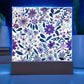 Mexican Floral Fiesta Pattern 004 - Square Acrylic Plaque With LED Base
