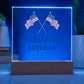 Afghanistan Veteran - Square Acrylic Plaque With LED Base