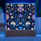 Mexican Floral Fiesta Pattern 063 - Square Acrylic Plaque With LED Base