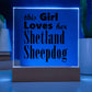 Shetland Sheepdog - Square Acrylic Plaque With LED Base