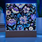 Mexican Floral Fiesta Pattern 068 - Square Acrylic Plaque With LED Base