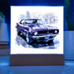 Muscle Car 04 - Square Acrylic Plaque With LED Base