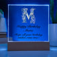 Happy Birthday Maria (Lavender Flowers) - Square Acrylic Plaque With LED Base