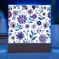 Mexican Floral Fiesta Pattern 024 - Square Acrylic Plaque With LED Base