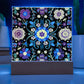 Mexican Floral Fiesta Pattern 061 - Square Acrylic Plaque With LED Base