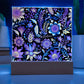 Mexican Floral Fiesta Pattern 059 - Square Acrylic Plaque With LED Base