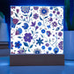 Mexican Floral Fiesta Pattern 014 - Square Acrylic Plaque With LED Base