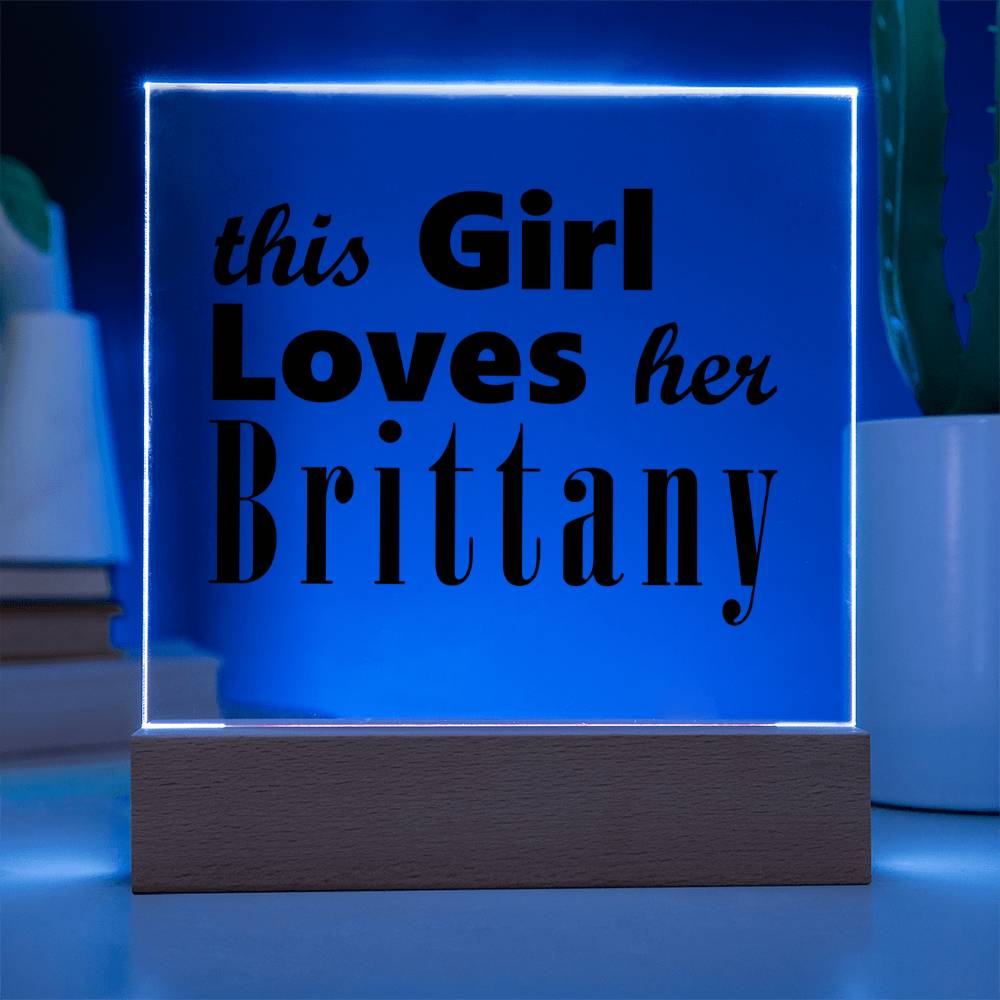 Brittany - Square Acrylic Plaque With LED Base