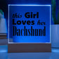 Dachshund - Square Acrylic Plaque With LED Base