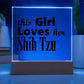 Shih Tzu - Square Acrylic Plaque With LED Base