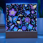 Mexican Floral Fiesta Pattern 049 - Square Acrylic Plaque With LED Base