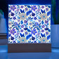 Mexican Floral Fiesta Pattern 064 - Square Acrylic Plaque With LED Base