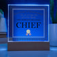 World's Greatest Chief - Square Acrylic Plaque With LED Base