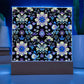 Mexican Floral Fiesta Pattern 066 - Square Acrylic Plaque With LED Base