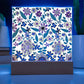 Mexican Floral Fiesta Pattern 007 - Square Acrylic Plaque With LED Base