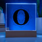 Magnolia Mandala Alphabet Letter O - Square Acrylic Plaque With LED Base