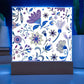 Mexican Floral Fiesta Pattern 019 - Square Acrylic Plaque With LED Base