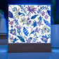 Mexican Floral Fiesta Pattern 021 - Square Acrylic Plaque With LED Base