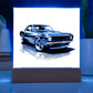 Muscle Car 11 - Square Acrylic Plaque With LED Base