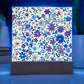 Mexican Floral Fiesta Pattern 009 - Square Acrylic Plaque With LED Base