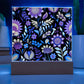 Mexican Floral Fiesta Pattern 058 - Square Acrylic Plaque With LED Base