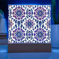 Mexican Floral Fiesta Pattern 047 - Square Acrylic Plaque With LED Base