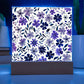Mexican Floral Fiesta Pattern 008 - Square Acrylic Plaque With LED Base
