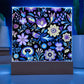 Mexican Floral Fiesta Pattern 055 - Square Acrylic Plaque With LED Base