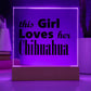 Chihuahua - Square Acrylic Plaque With LED Base