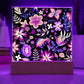 Mexican Floral Fiesta Pattern 037 - Square Acrylic Plaque With LED Base