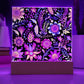 Mexican Floral Fiesta Pattern 059 - Square Acrylic Plaque With LED Base