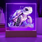 Cute Sea Turtle 014 - Square Acrylic Plaque With LED Base