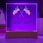 Army Mom - Square Acrylic Plaque With LED Base