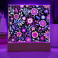 Mexican Floral Fiesta Pattern 060 - Square Acrylic Plaque With LED Base