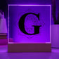 Magnolia Mandala Alphabet Letter G - Square Acrylic Plaque With LED Base