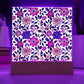 Mexican Floral Fiesta Pattern 042 - Square Acrylic Plaque With LED Base