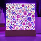 Mexican Floral Fiesta Pattern 009 - Square Acrylic Plaque With LED Base