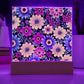 Mexican Floral Fiesta Pattern 045 - Square Acrylic Plaque With LED Base