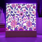 Mexican Floral Fiesta Pattern 007 - Square Acrylic Plaque With LED Base