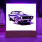 Muscle Car 09 - Square Acrylic Plaque With LED Base